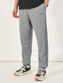 Styli - Men Grey Side Pintucks Oversized Fit Joggers