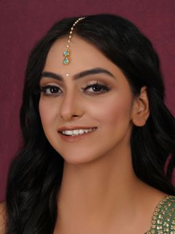 Ruby Raang Studio - Kundan Turquoise Maang Tikka