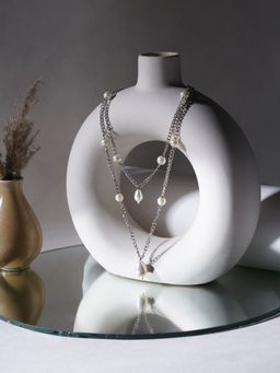 Ruby Raang Studio - Layered Pearl and Silver Neckpiece