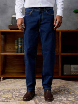 Andamen - Men Navy Blue Denim Stretch Jeans