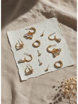 Accessorize London - White Celestial Sparkle Earrings (Pack of 6)