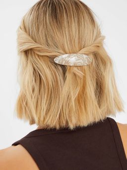 Accessorize London - White Pearl Resin Barrette Hair Clip