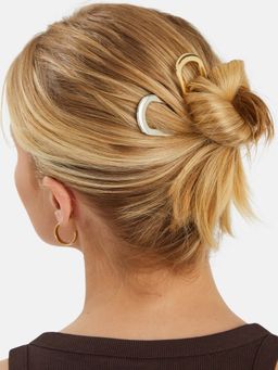 Accessorize London - Gold Mix Metal French Hair Pins (Pack of 2)