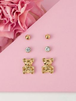 Accessorize London - Multi-Color Teddy Bear Stud Earrings (Pack of 3)
