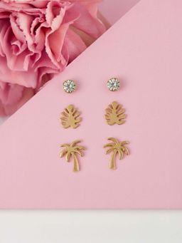 Accessorize London - Multi-Color Palm Stud Earrings (Pack of 3)
