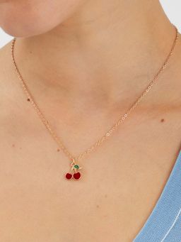 Accessorize London - Red Cherry Pendant Necklace
