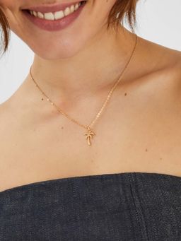 Accessorize London - Gold Palm Tree Pendant Necklace