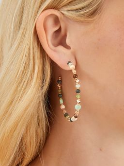 Accessorize London - Multi-Color Large Bead Hoop Earrings