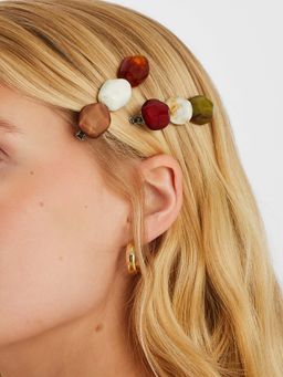 Accessorize London - Multi-Color Mix Stone Hair Clips (Pack of 2)