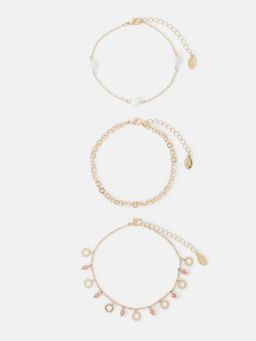 Accessorize London - Multi-Color Sunshine Charm Anklets (Pack of 3)