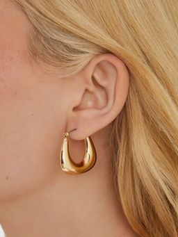 Accessorize London - Gold Wide Bubble Hoop Earrings