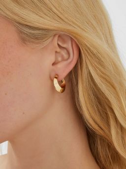 Accessorize London - Gold Small Chunky Hoop Earrings