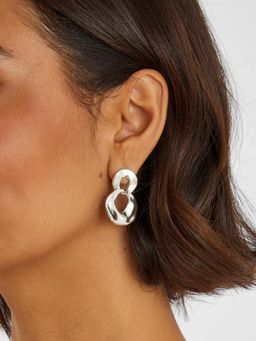 Accessorize London - Sterling Silver-Plated Molten Drop Earrings
