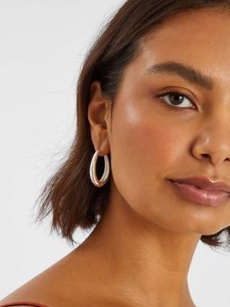 Accessorize London - Sterling Silver-Plated Clasp Hoop Earrings