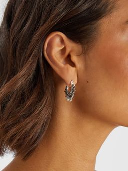 Accessorize London - Sterling Silver-Plated Sun Ray Hoop Earrings