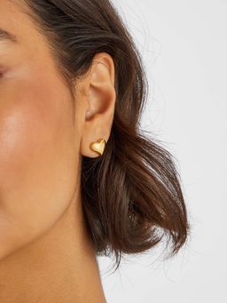 Accessorize London - 14K Real Gold-Plated Heart Stud Earrings