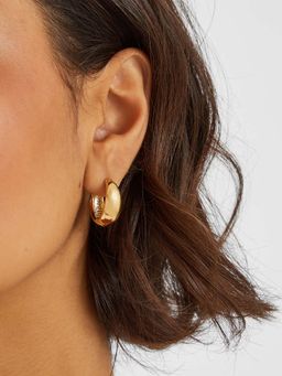 Accessorize London - 14K Real Gold-Plated Clasp Hoop Earrings