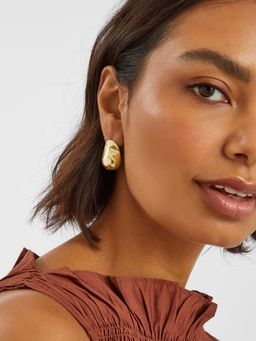 Accessorize London - 14K Real Gold-Plated Molten Curve Drop Earrings