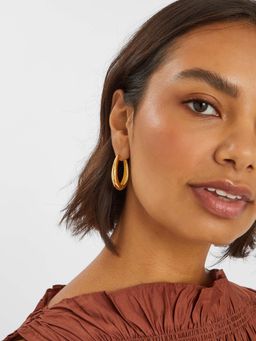 Accessorize London - 14K Real Gold-Plated Large Oval Hoop Earrings