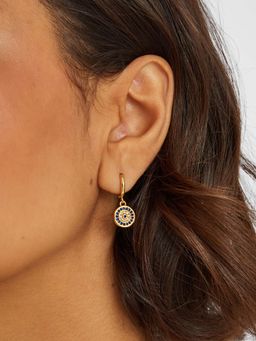 Accessorize London - Multi-Color 14K Real Gold-Plated Evil Eye Hoop Earrings