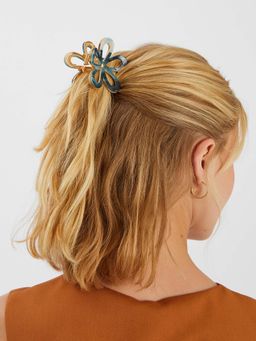 Accessorize London - Blue Cut Out Resin Flower Hair Clutcher