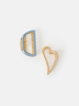 Accessorize London - Multi-Color Cutout Heart Hair Clutchers (Pack of 2)