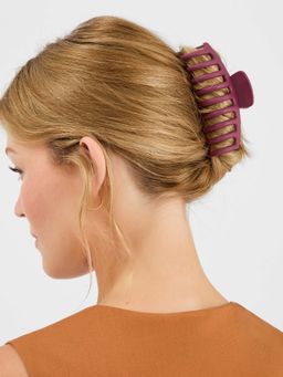 Accessorize London - Burgundy Extra Large Matte Hair Clutcher