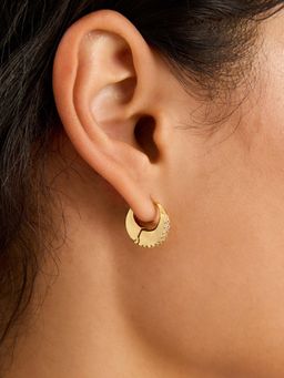 Accessorize London - White 14K Real Gold-Plated Chunky Diamante Hoop Earrings