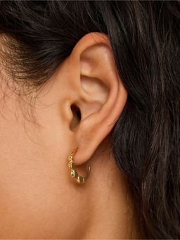 Accessorize London - 14K Real Gold-Plated Heart Hoop Earrings