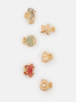 Accessorize London - Multi-Color Mini Under The Sea Hair Clutchers (Pack of 6)