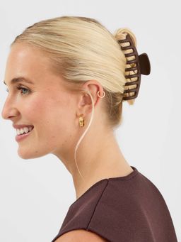 Accessorize London - Brown Extra Large Matte Hair Clutcher