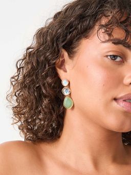 Accessorize London - Multi-Color Triple Stone Drop Earrings