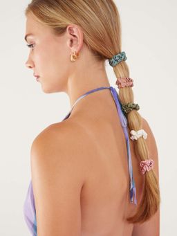 Accessorize London - Multi-Color Silk Scrunchies (Pack of 4)