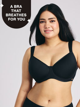 Nykd by Nykaa - AirFlex Spacer Lightly Padded Flexi Wired Breathable Bra NYB423-Black