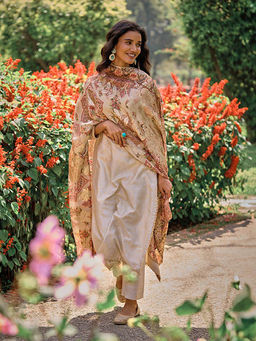 Saundh - Noor Kurta and Pants with Dupatta Ivory (Set of 3)