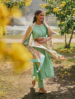 Saundh - Johi Kurta and Pants with Dupatta Green (Set of 3)