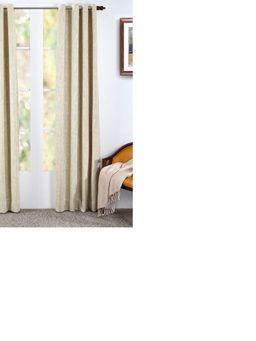 Maspar - Oracle Chenille Viscose & Cotton Yarn Dyed Texture Dirty Offwhite Door Curtain Set of 2