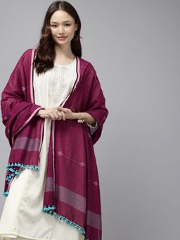 ArtEastri - Handloom Magenta Fulia Jamdani Cotton Dupatta