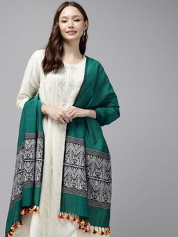 ArtEastri - Assamese Green Silk Cotton Dupatta