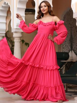 Lavanya The Label - Neon Pink Flared Dress
