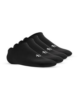 TalkingSox - Unisex Black Bamboo Low Cut No Slip Socks (Pack of 4)