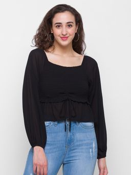 Globus - Black Self Design Top