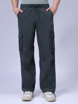 The Indian Garage Co - Men Green Relaxed Fit Solid Mid-Rise Drawstring Cargos