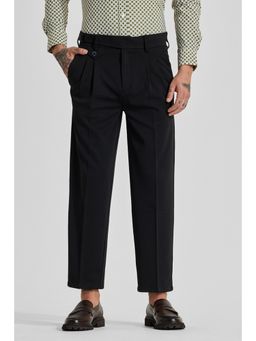 Snitch - Black Solid Regular Casual Trouser for Men
