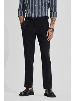 Snitch - Black Solid Slim Formal Trouser for Men