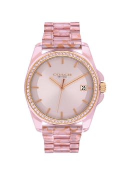 Coach - Greyson Qtz Basic Calendar Pink Round Dial Women Watch - 14504272 (M)