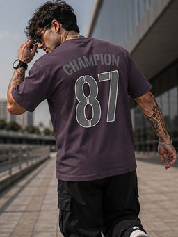 Dpassion - Mens Oversized Drop Shoulder Purple T-Shirt