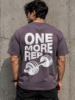 Dpassion - Mens Oversized Drop Shoulder Typography Purple T-Shirt