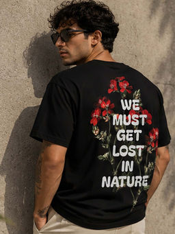 Dpassion - Mens Oversized Drop Shoulder Black T-Shirt
