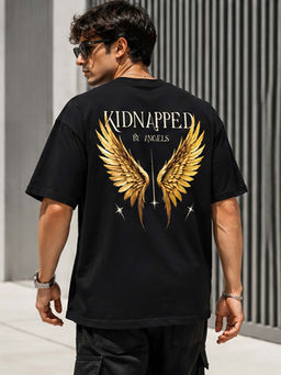 Dpassion - Mens Oversized Drop Shoulder Black T-Shirt